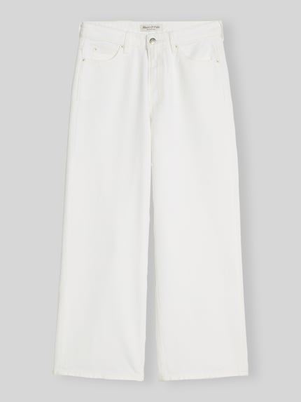 Marc O'Polo Cropped Fit Culotte aus Baumwoll-Mix Weiss 2