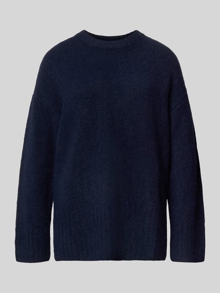 PIECES Pullover mit gerippten Abschlüssen Dunkelblau 1