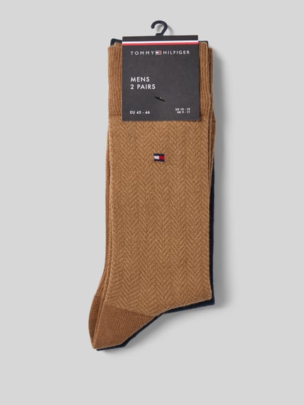 Tommy Hilfiger Strümpfe aus Baumwoll-Mix im 2er-Pack Oliv 3