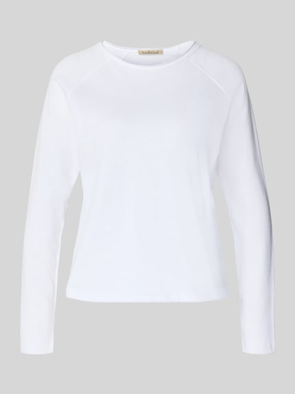 Produktfoto, Longsleeve mit Rundhalsausschnitt von Smith and Soul in Unifarben, Reine Baumwolle, Lockerer-Schnitt, Rückenlänge 61 cm bei Größe S.