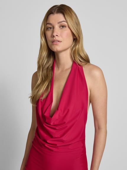 Laona Neckholder-Abendkleid mit Wasserfall-Ausschnitt Pink 3