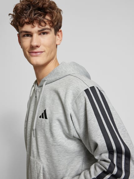 adidas Sportswear Sweatjacke mit Viskose-Anteil und Logo-Stitching Hellgrau 3