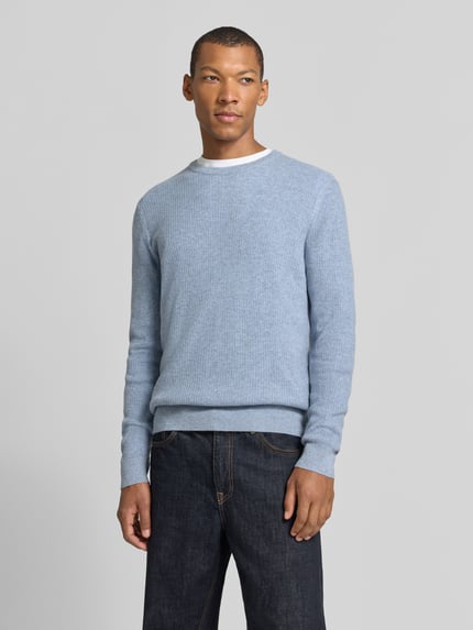 Brax sweter z mieszanki wełny i kaszmiru o kroju regular fit model 'Rick' Jasnoniebieski 4