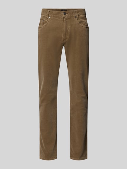 bugatti Straight Fit Cordhose aus elastischem Baumwoll-Mix Beige 1
