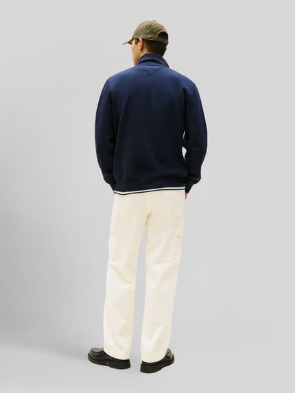 Tommy Hilfiger Regular Fit Troyer aus Baumwoll-Mix Marine 5