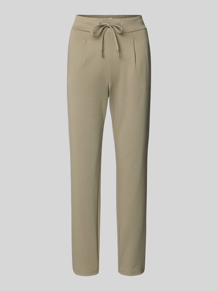 Produktfoto, Slim Fit Stoffhose mit Viskose-Anteil Modell 'Rizet' von B.Young in Beige, elastischer Bund mit Tunnelzug, 7/8-Länge, glatte Struktur
