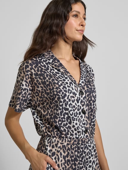 Oui Jumpsuit mit Animal-Print Camel 3