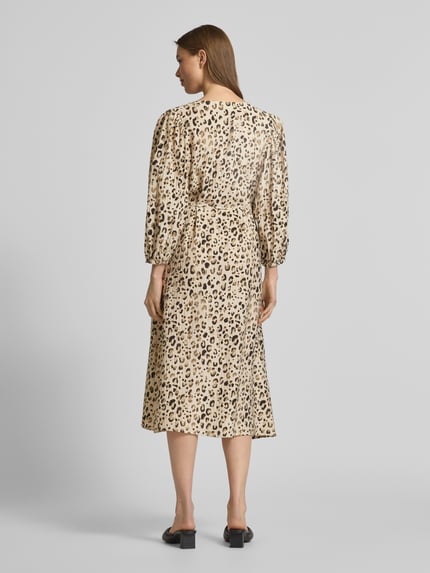MSCH Copenhagen Knielange jurk met V-hals, model 'Alyona Vlora' Beige - 5