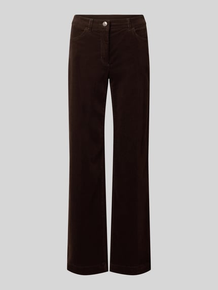 TONI Regular Fit Cordhose mit elastischem Bund Modell 'Jenny Wide' Dunkelbraun 2