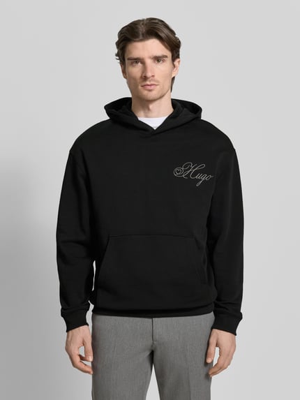 HUGO Regular fit hoodie van puur katoen model 'DALENTO' Zwart - 4
