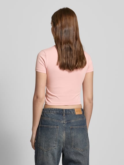 GUESS Jeans Kort T-shirt met labelprint Oudroze - 5