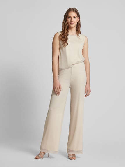 s.Oliver RED LABEL Wide Leg Stoffhose mit Effektgarn Beige 1