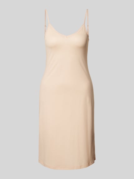 HANRO Onderjurk met afgeronde V-hals Beige - 1