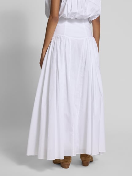 Bardot Maxirok in laagjeslook, model 'AMORETTE' Wit - 5