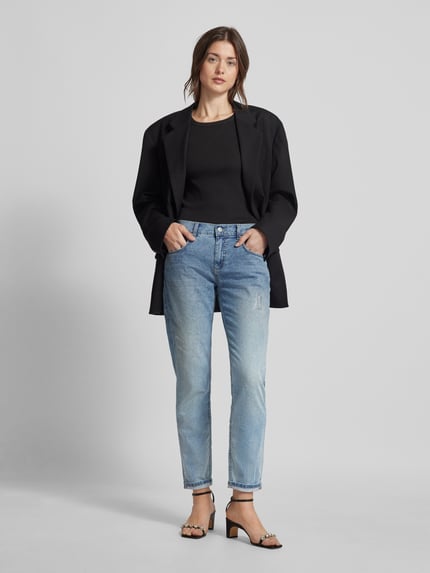 ANGELS Mom Jeans im Destroyed-Look mit Ziersteinbesatz Hellblau 1