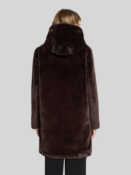 Betty Barclay Regular Fit Teddy- / Webpelzmantel mit Eingrifftaschen Dunkelbraun 5