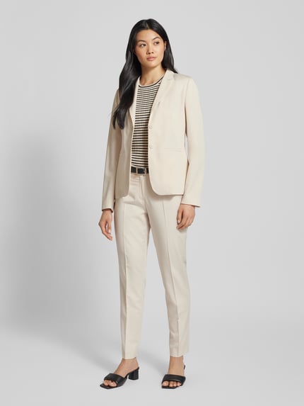 MORE & MORE Spodnie materiałowe o kroju slim fit w kant Piaskowy 1