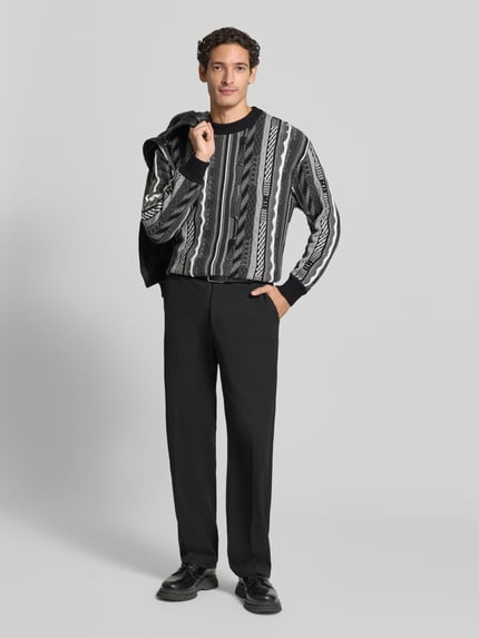 COLUCCI Regular Fit Strickpullover aus reiner Baumwolle Black 1