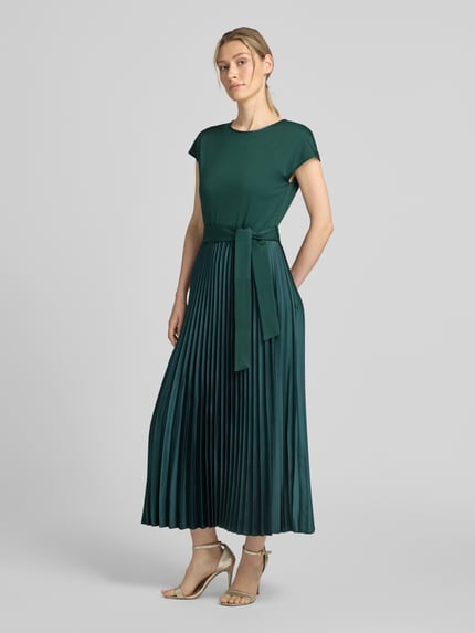 Weekend Max Mara Regular Fit Freizeitkleid mit Plissee-Rock Modell 'GELA' Dunkelgruen 1