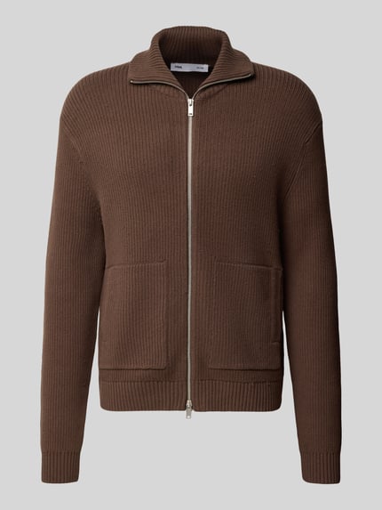 ONLY & SONS kardigan rozpinany o kroju regular fit z mieszanka bawełny model 'STAY' Ciemnobrązowy 1