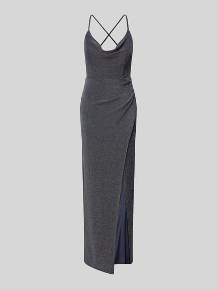 VM by Vera Mont Abendkleid mit seitlicher Raffung Dunkelblau 2