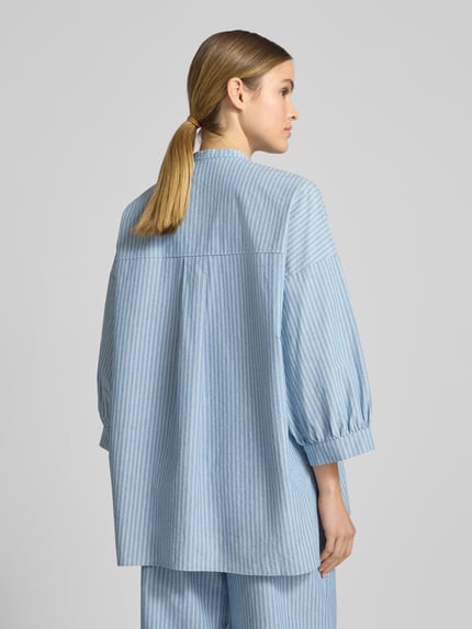 Jake*s Studio Woman Bluzka o kroju relaxed fit ze stójką Jeansowy niebieski 5