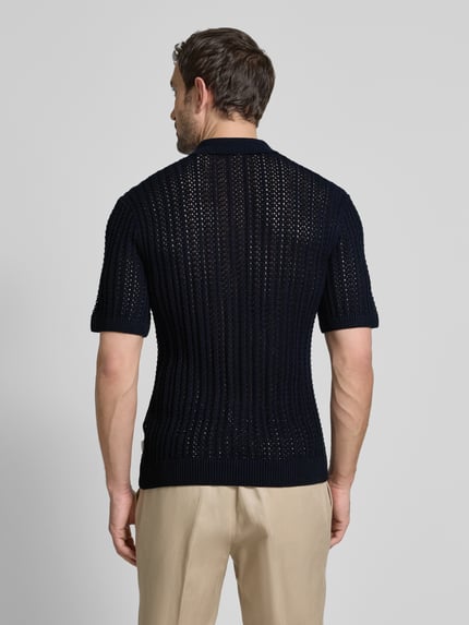 JACK & JONES Premium Poloshirt mit Strukturmuster Modell 'JOEL' Dunkelblau 5