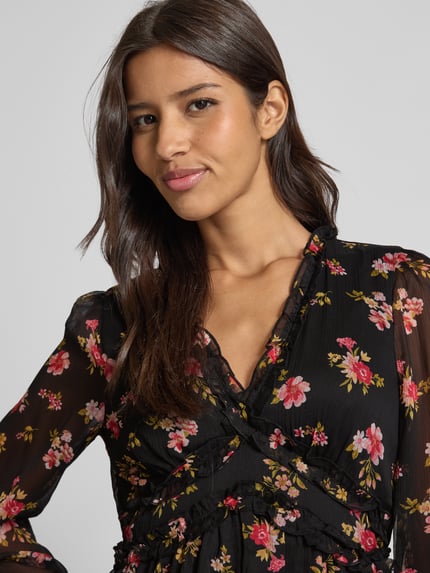 VERO MODA Tailliertes Minikleid mit Volants Modell 'SMILLA' Black 3