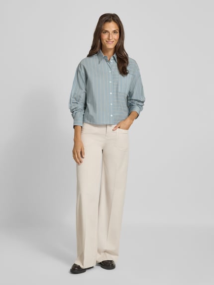 Raffaello Rossi Wide leg broek van viscosemix, model 'MIRU' Zand - 1