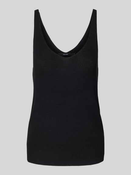 VERO MODA Regular Fit Tank Top in Strickoptik Modell 'NEWLEX' Black 2