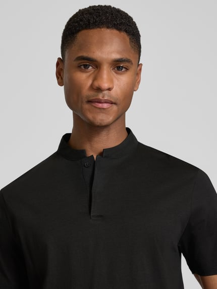DRYKORN Slim Fit Poloshirt mit Stehkragen Modell 'LOUIS' Black 3