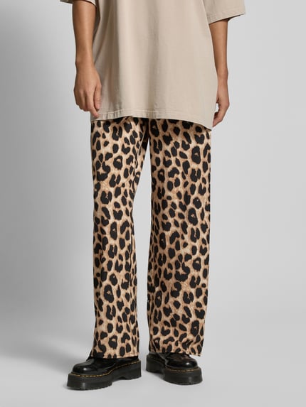 PIECES Loose Fit Stoffhose mit Allover-Print Modell 'GURLA' Metallic Black 4