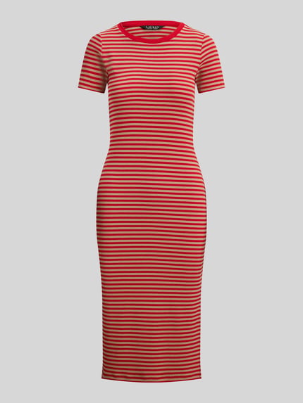Lauren Ralph Lauren Sukienka casualowa z mieszanki bawełny z domieszką modalu Czerwony melanż 2
