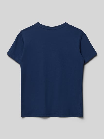 Produktfoto, Regular Fit T-Shirt mit Logo-Stitching von Champion, dunkelblau, reine Baumwolle, Rundhalsausschnitt, Rückenlänge 54 cm bei Größe 140