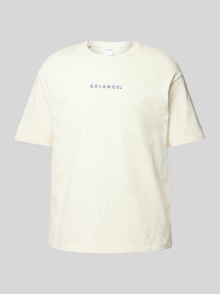 Selected T-Shirt mit Statement-Print Modell 'LOOSE-BALANCE' Offwhite 2