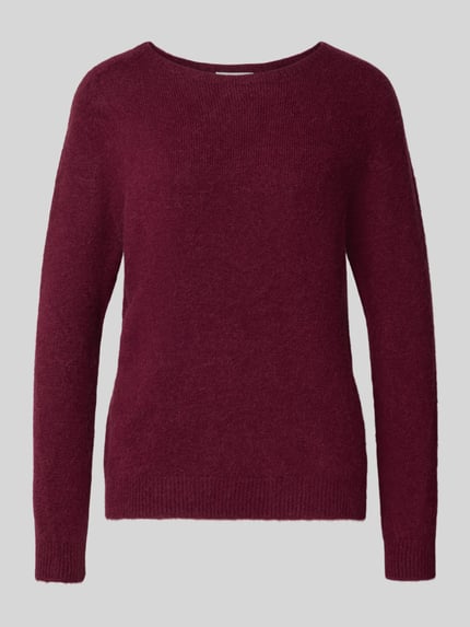 Rich & Royal Strickpullover mit gerippten Abschlüssen Bordeaux 2
