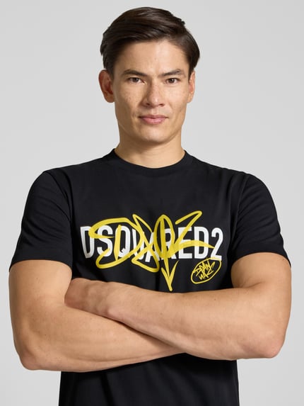Dsquared2 Ready to Wear Regular Fit T-Shirt aus reiner Baumwolle mit Rundhalsausschnitt Black 3