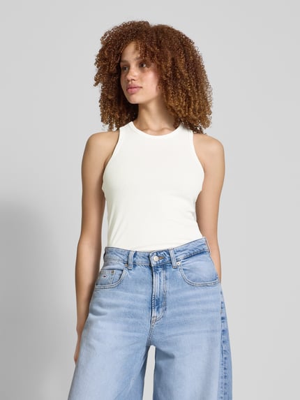 PIECES Regular Fit Tank Top in Rippoptik Modell 'RUKA' Offwhite 4