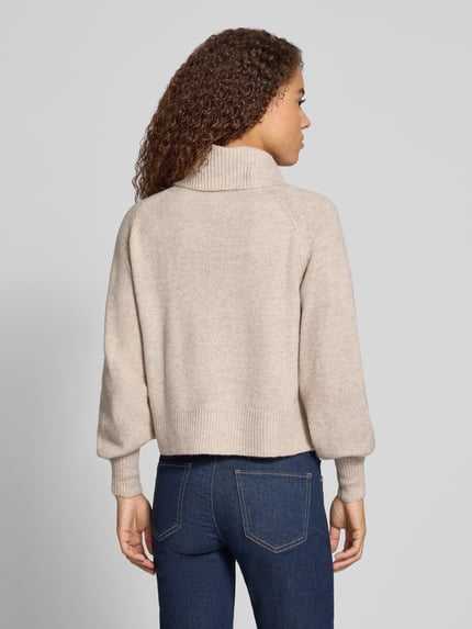 ONLY Rollkragenpullover mit überschnittenen Schultern Rosa Melange 5