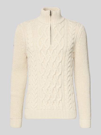 Superdry Loose fit schipperstrui met ribboorden Offwhite - 2