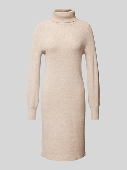 ONLY Knielanges Strickkleid mit Rollkragen Modell 'SASHA' Sand Melange 2