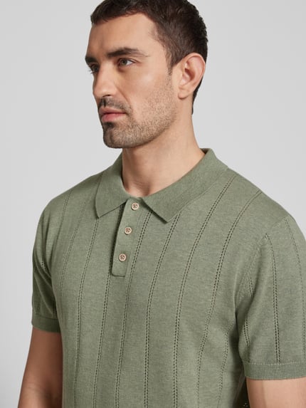 Colours & Sons Slim fit poloshirt met labeldetail Wit - 3