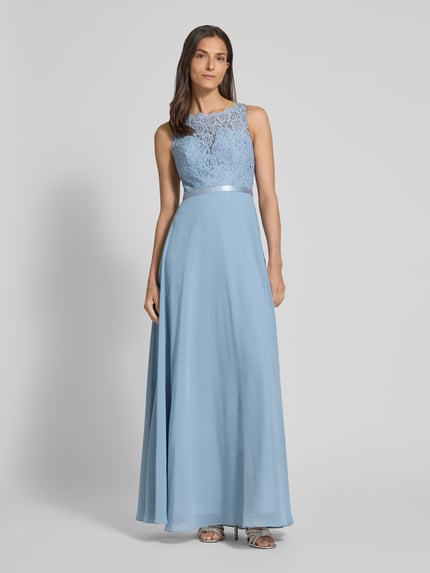 LUXUAR FASHION Abendkleid mit Strasssteinbesatz Rauchblau 4