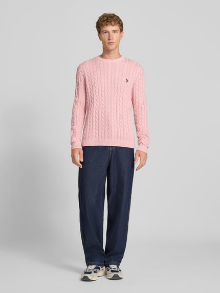 REVIEW Slim Fit Strickpullover reine Baumwolle Rosa 1
