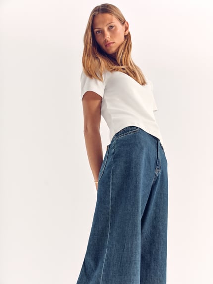 Weekend Max Mara Wide Leg Jeans aus reiner Baumwolle Modell 'VEGA' Jeansblau 6