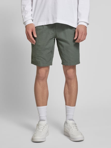 ONLY & SONS Regular Fit Shorts mit Strukturmuster Modell 'LEO LIFE' Mittelgrau 4