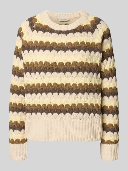 FREE/QUENT Gebreide pullover met ronde hals, model 'NEZZY' Groen - 2