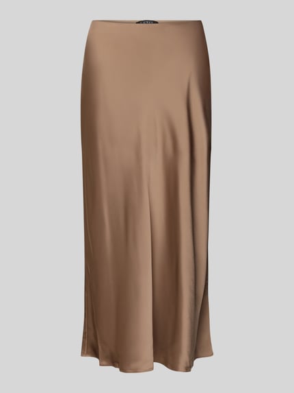 Lauren Ralph Lauren Midirok met plooien, model 'SHARAE' Taupe - 2