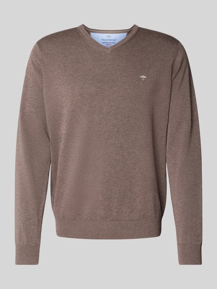 Fynch-Hatton Sweter z dekoltem w serek Średniobrązowy 2
