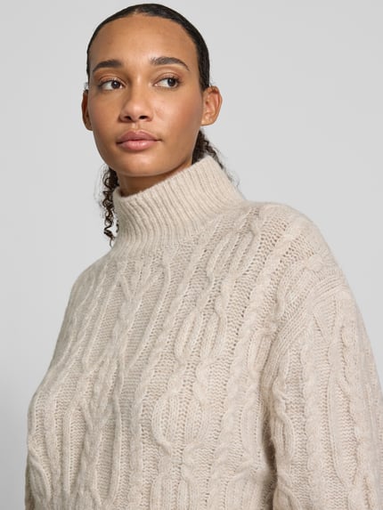 ONLY Pullover mit Zopfmuster-Struktur Sand Melange 3